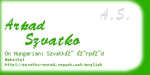 arpad szvatko business card